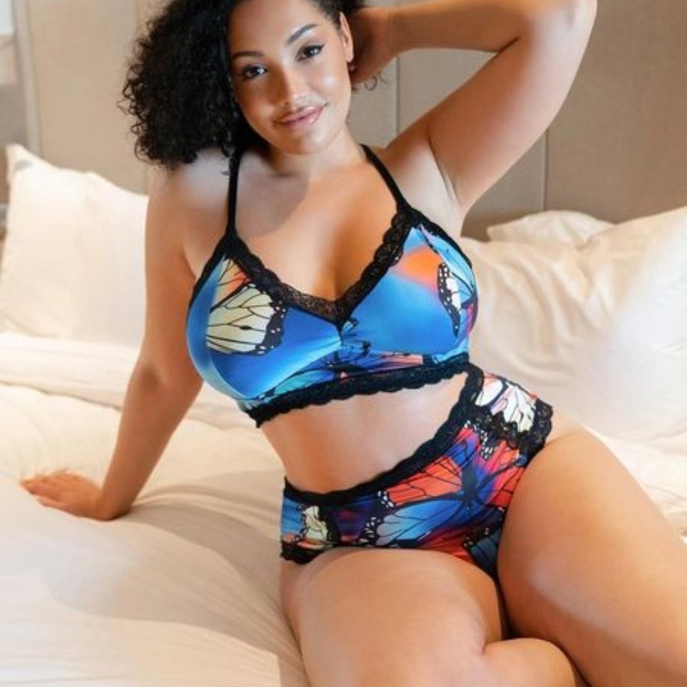 BUTTERLFY LINGERIE SET PLUS SIZE